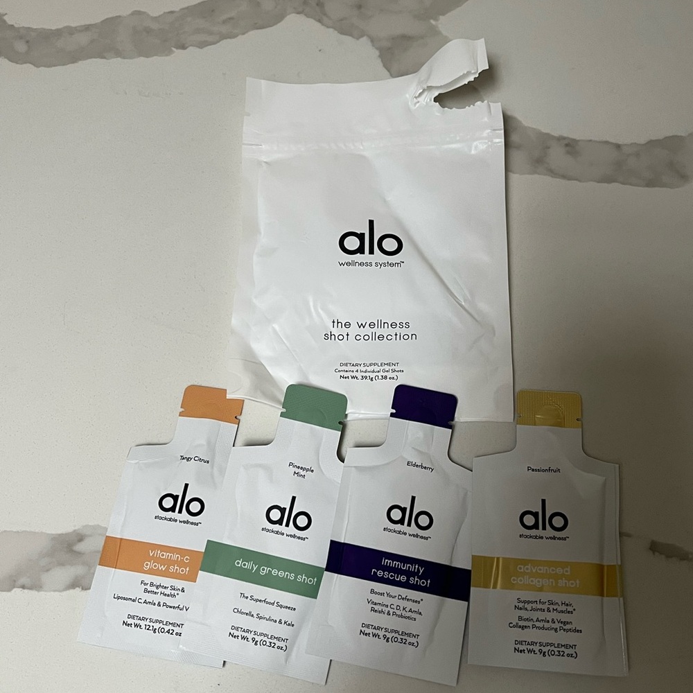 4 Alo Wellness Shots Pack - Immunity Vitamin C Daily Greens & Advanced Collagen